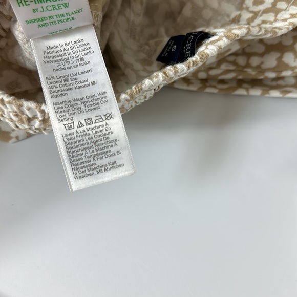 J. Crew Linen Cotton Leopard Drawstring Pant Size 6 - Picture 5 of 6